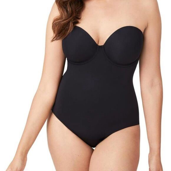 Wacoal Red Carpet Strapless Underwire Body Briefer Shaper 36C Black - Picture 1 of 12